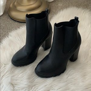 Black heeled booties